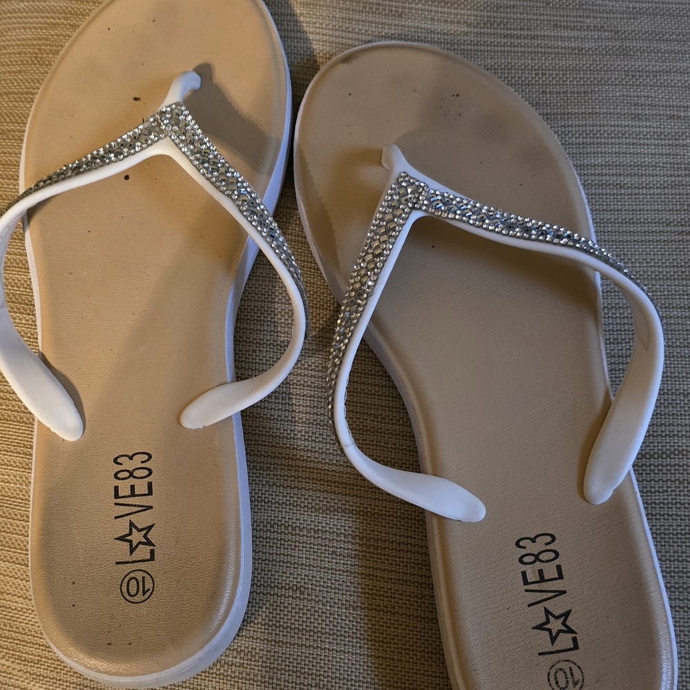 Love White and Cream Sandals with Elegant Design